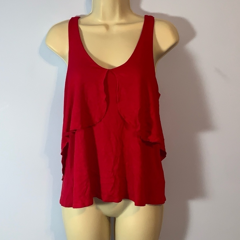 PPLA clothing Ribia tomato Red Sleeveless Women's Top fly away size XS